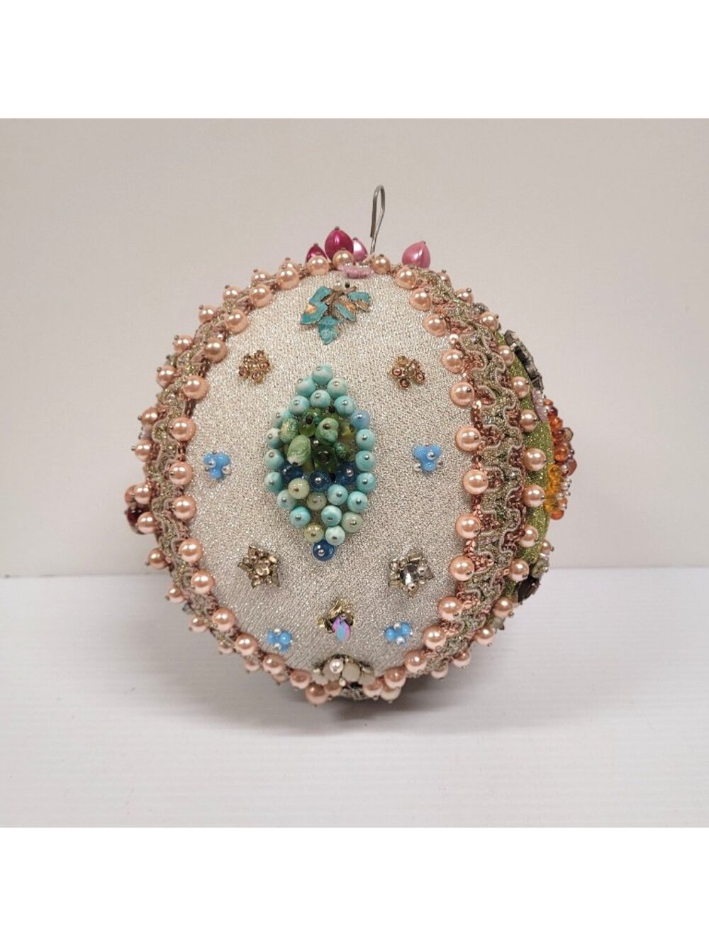 Large Handmade Christmas Bauble Ornament 27" Diameter 1960 Beads Jewelry